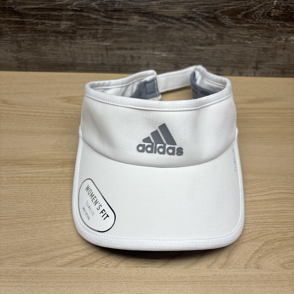 Adidas Hat Visor Strap Back White Climalite Womens Fit Golf Running Tennis NWT